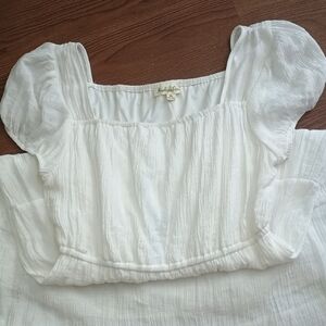 Indigo Rein White Textured Midi Dress